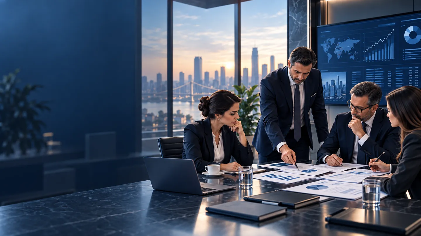 Financial due diligence çalışmasını temsil eden finansal analiz ve değerlendirme toplantısı